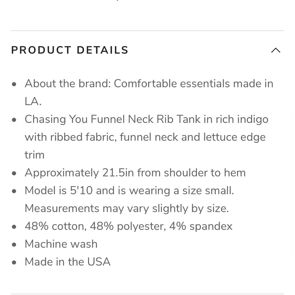Project Social T Chasing You Funnel Neck Ribbed Sleeveless Top Made in the USA - Picture 3 of 3